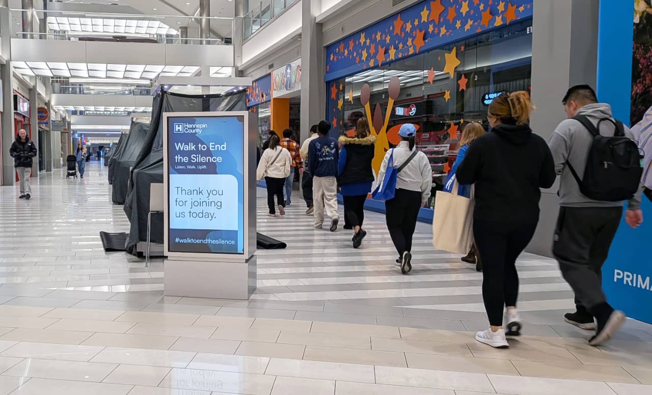 Walkers at the Mall of America for the Walk to End Silence.