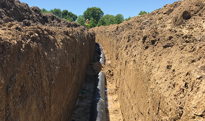 drain tile under the soil