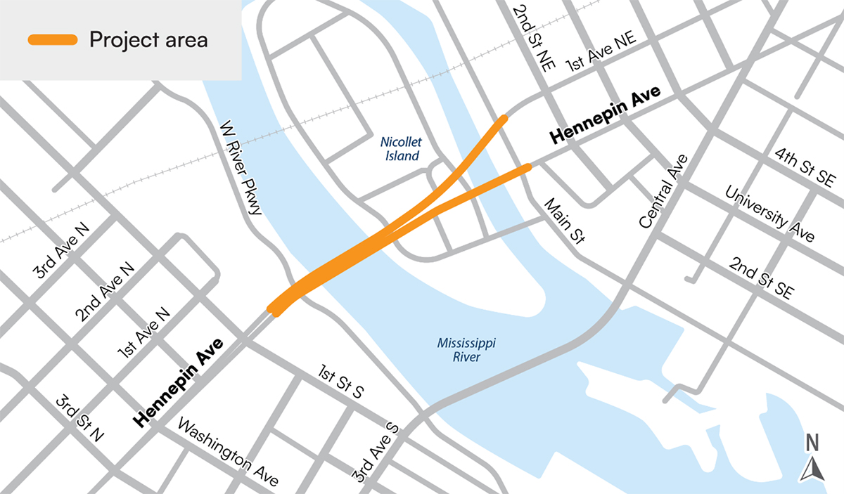 hennepin avenue bridge project map