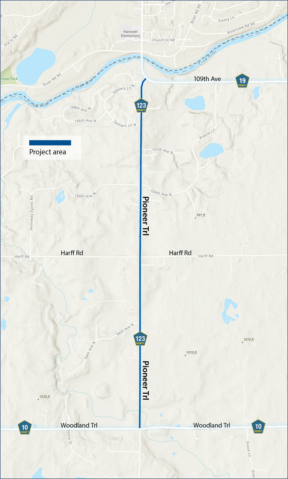 pioneer trail safety project map