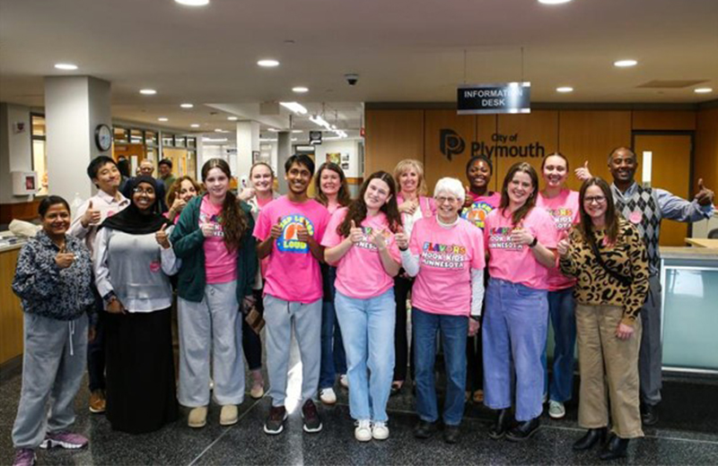 group photo of people inside