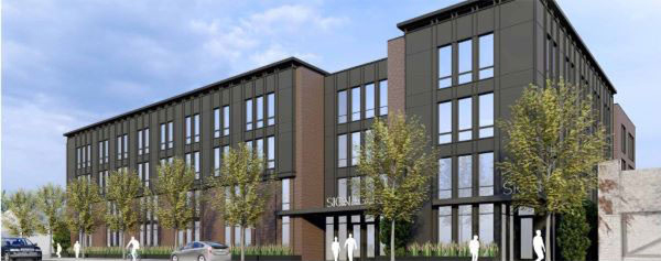 sketch of the new agate building