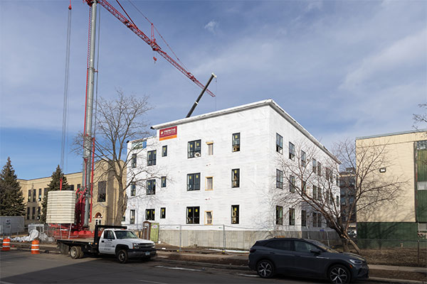 outside housing construction on building